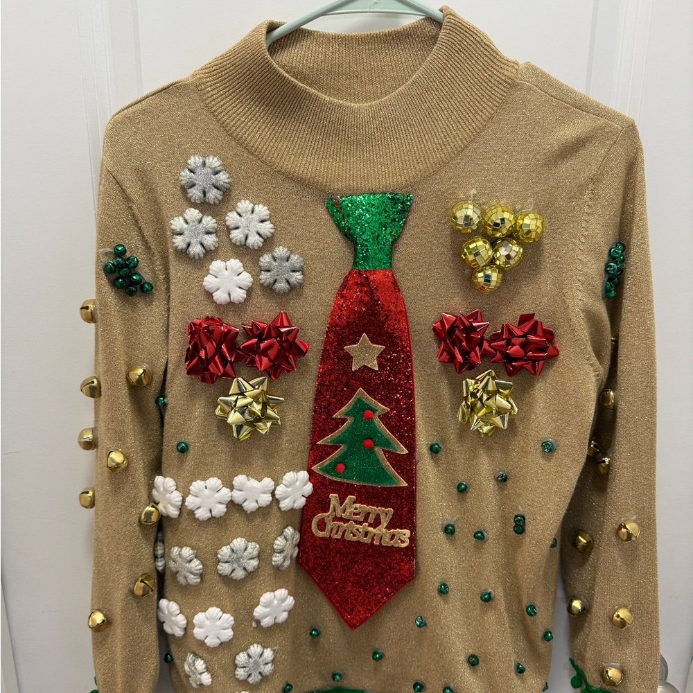 Festive Christmas Sweater with Decorations